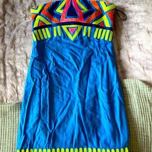 Mara Hoffman strapless blue dress